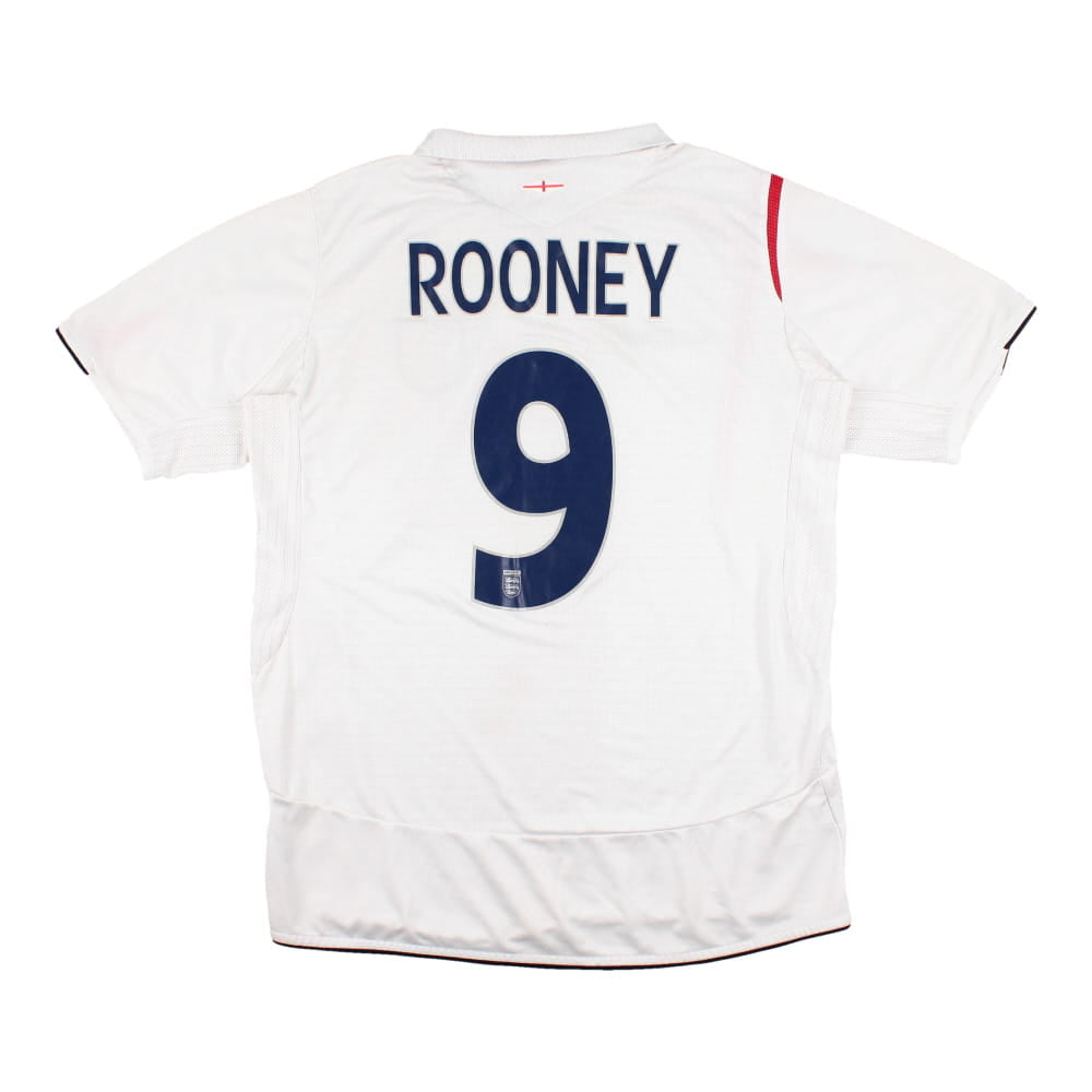England 2006-08 Home Shirt (Rooney #9) (L) (Very Good)