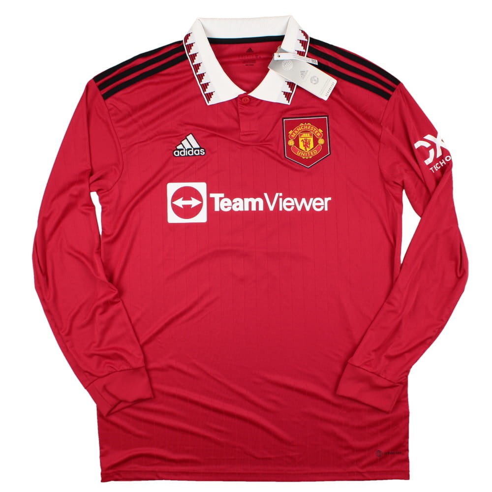 Manchester United 2022-23 Home Long Sleeve Shirt (Casemiro #8) (L) (Excellent)