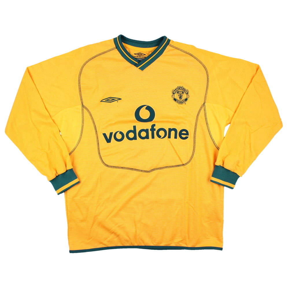 Manchester United 2001-02 Goalkeeper Third Shirt (Y) Barthez #1 Signed (Fair)