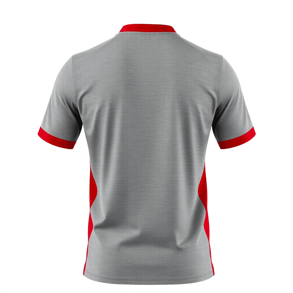Away Jersey — Grey & Red back view