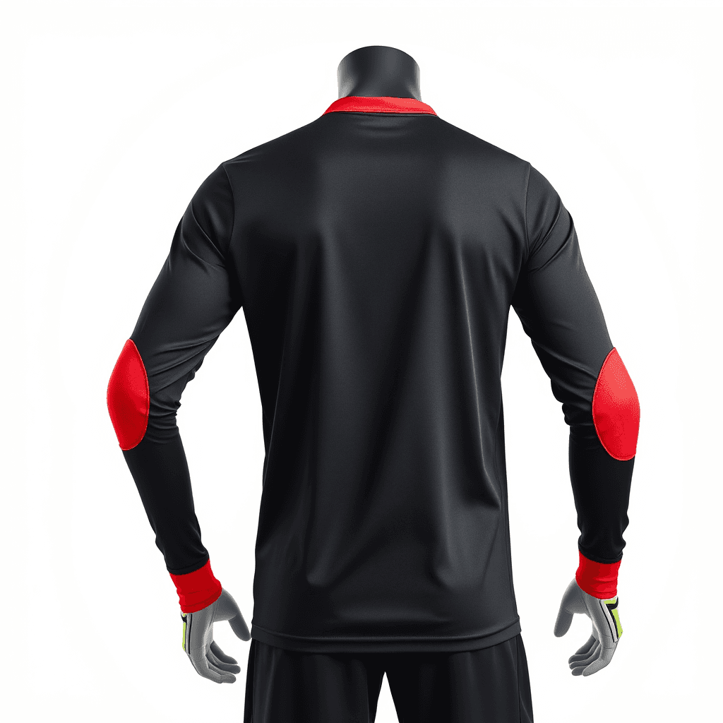 Goalkeeper Jersey — Black & Red back view