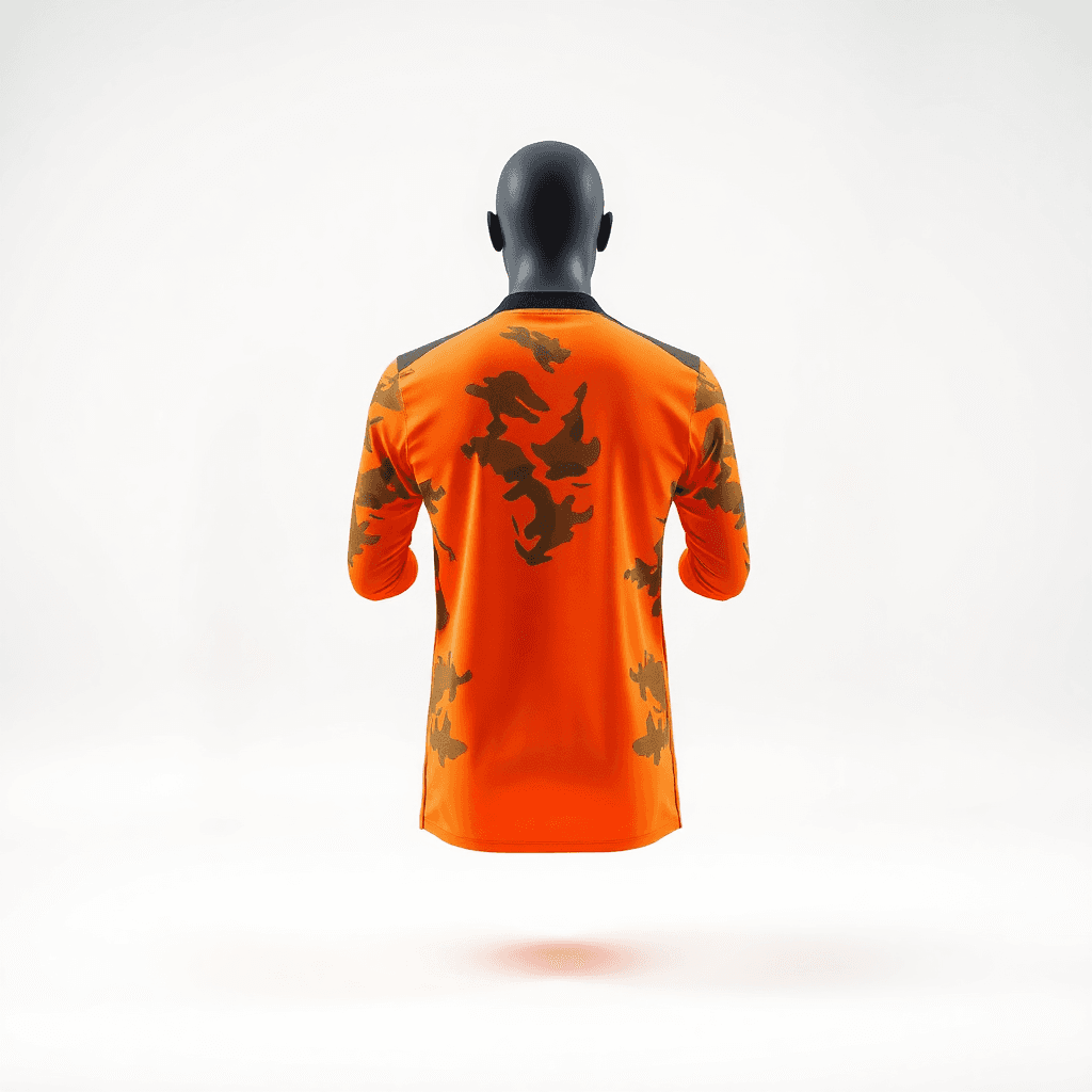 Goalkeeper Jersey — Neon Orange Camo back view