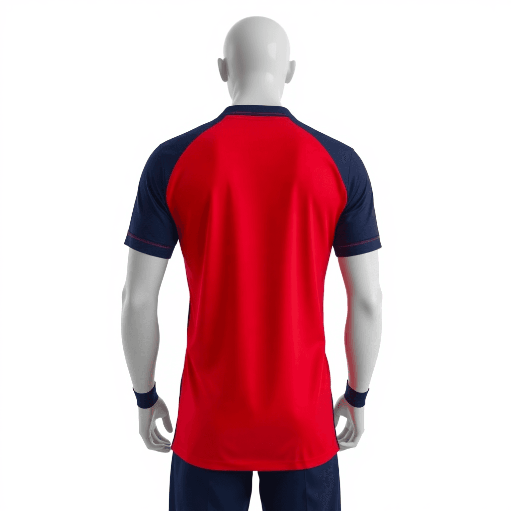 Home Jersey — Crimson & Navy back view