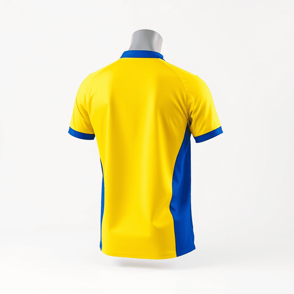 Home Jersey — Yellow & Royal Blue back view