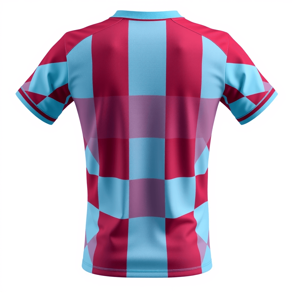 Retro Jersey — Burgundy & Sky Blue Quarters back view