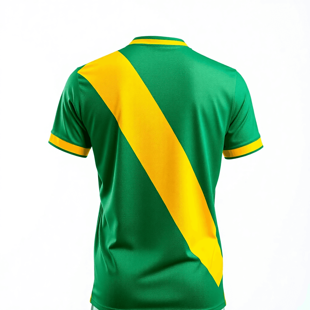 Retro Jersey — Green & Yellow Sash back view