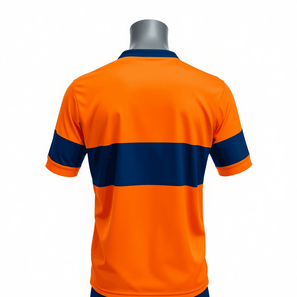 Retro Jersey — Orange & Navy back view