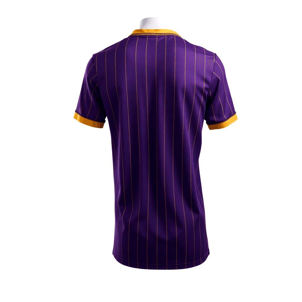 Retro Jersey — Purple & Gold Pinstripe back view