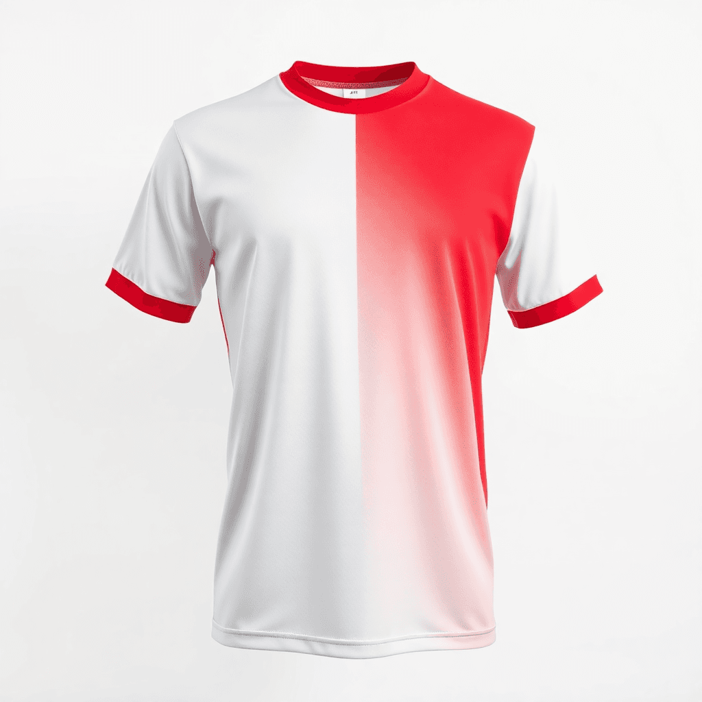 Retro Jersey — Red & White Halved