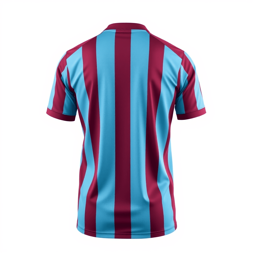 Retro Jersey — Sky Blue & Maroon Stripe back view