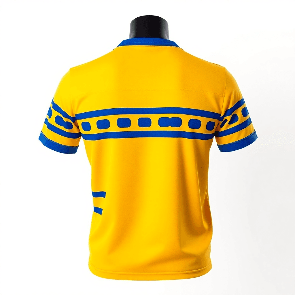 Retro Jersey — Yellow & Blue Hoops back view
