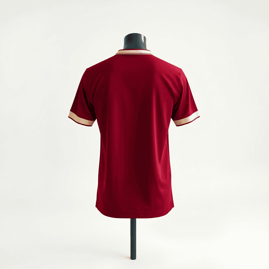 Away Jersey — Maroon & Cream back view