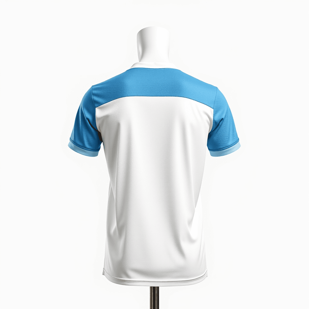 Home Jersey — White & Sky Blue back view