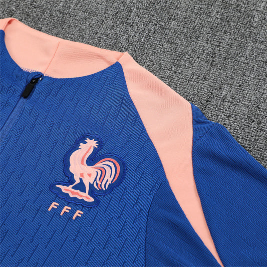 25/26 France Training Blue/Pink Kids Size Tracksuit