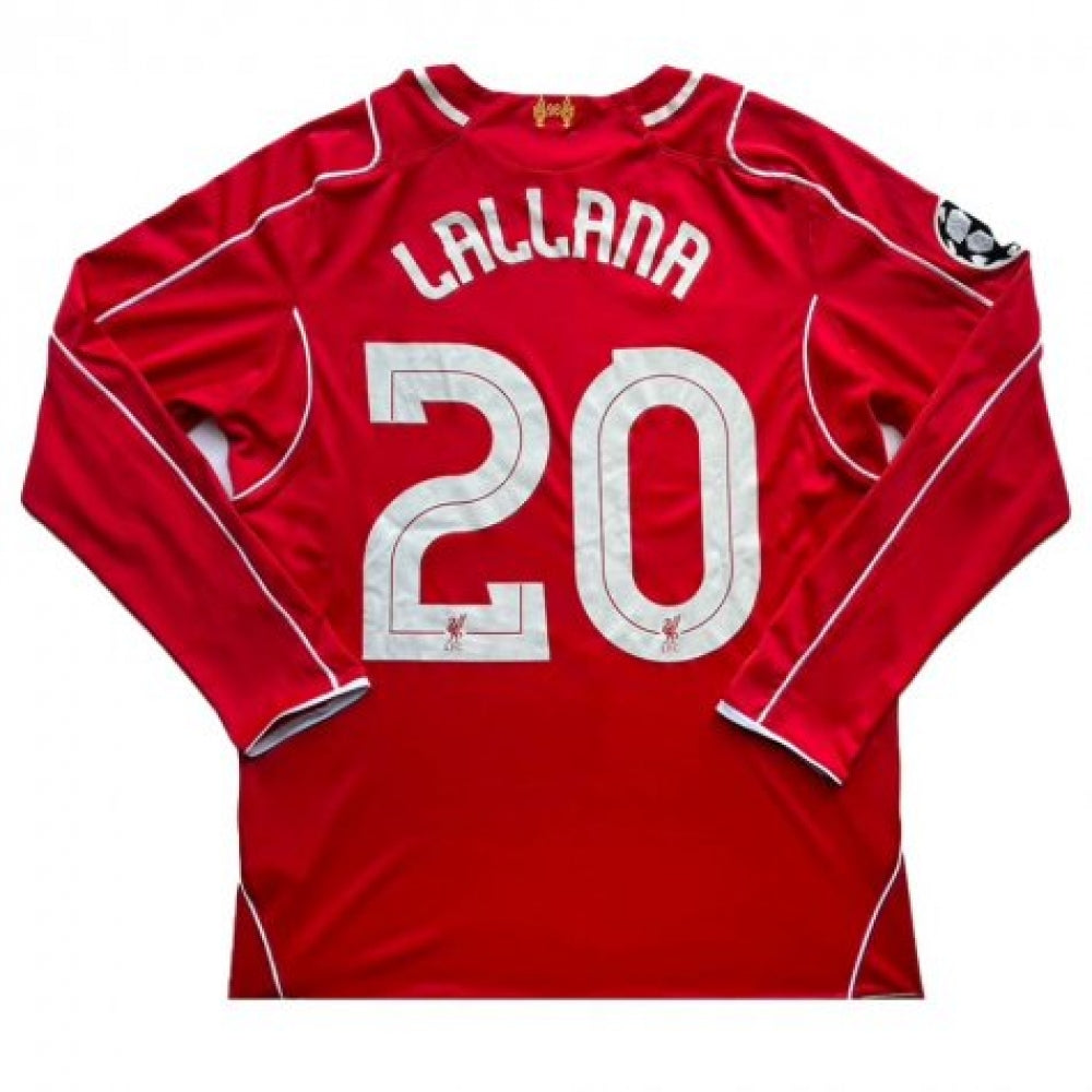 Liverpool 2014-15 Home Long Sleeved Home (Lallana #20) ((Very Good) L)