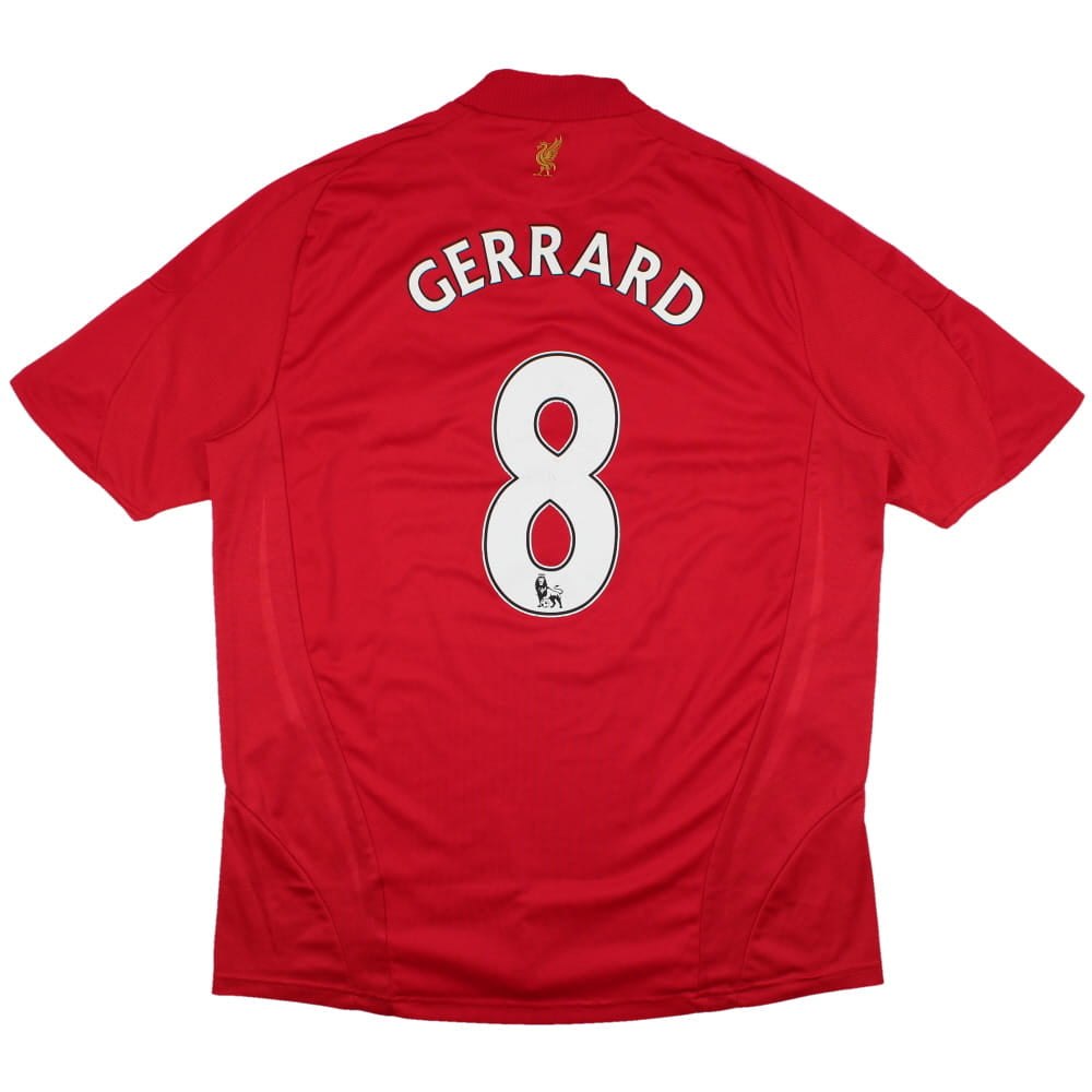 Liverpool 2008-10 Home Shirt (Gerrard #8) (2XL) (Good)
