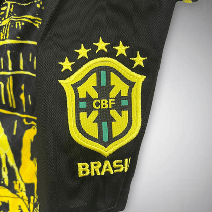 Brazil "Jesus" Premium Kids Size Yellow Kit