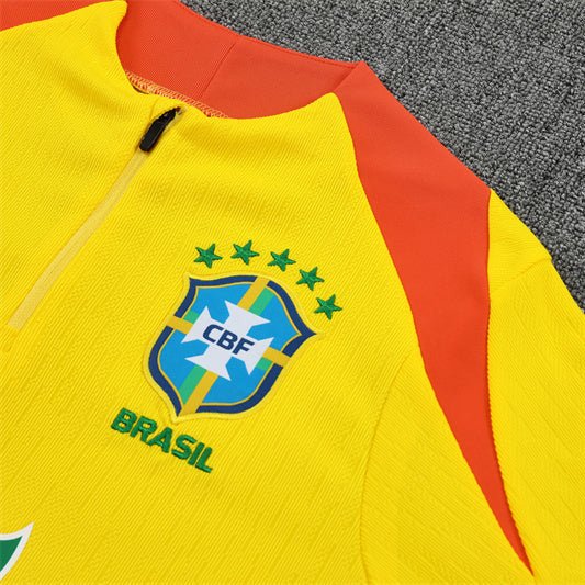 25/26 Brazil Training Yellow Kids Size Tracksuit