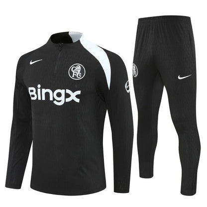 25/26 Chelsea Black Kids Size Tracksuit