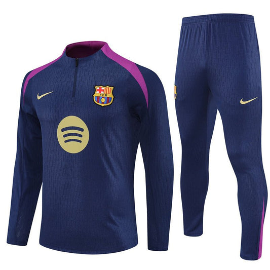 25/26 FC Barcelona Half Zip Training Blue/Purple Kids Size Tracksuit