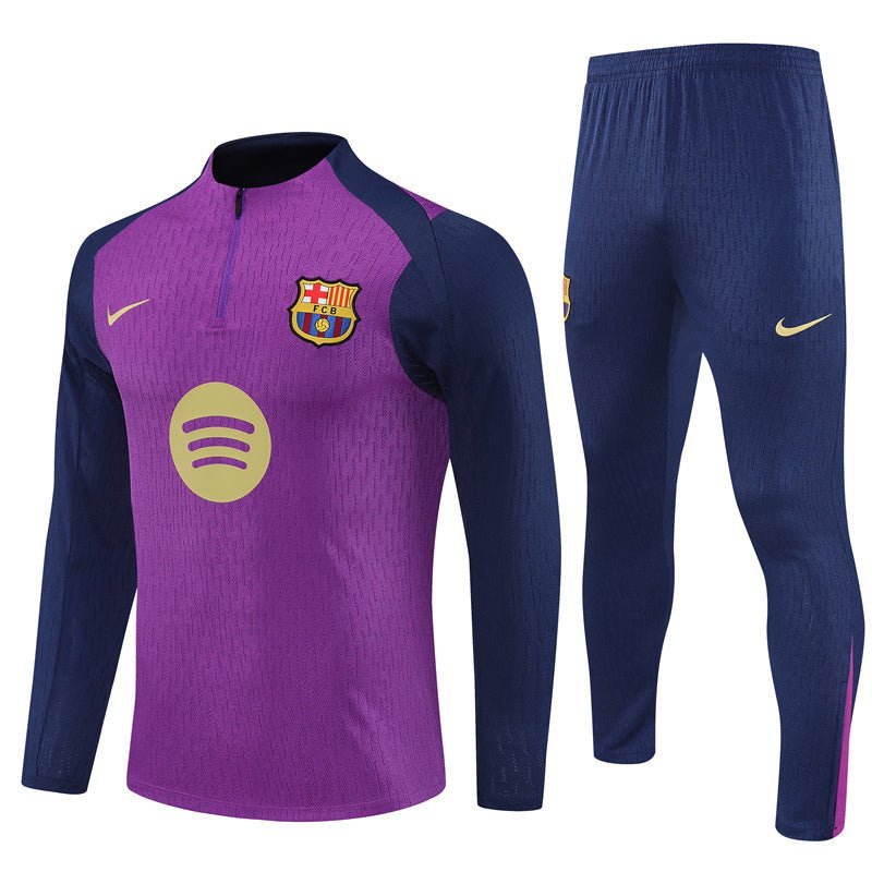 25/26 FC Barcelona Half Zip Training Purple/Blue Kids Size Tracksuit