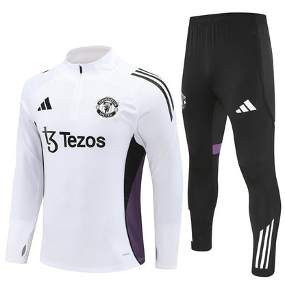 25/26 Manchester United Training White Kids Size Tracksuit