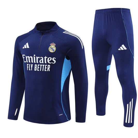 25/26 Real Madrid Training Blue Kids Size Tracksuit
