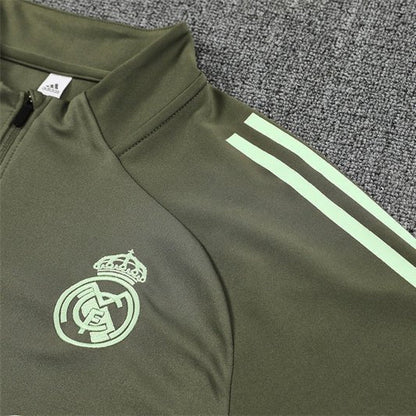 25/26 Real Madrid Training Dark Olive Kids Size Tracksuit