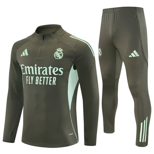 25/26 Real Madrid Training Dark Olive Kids Size Tracksuit