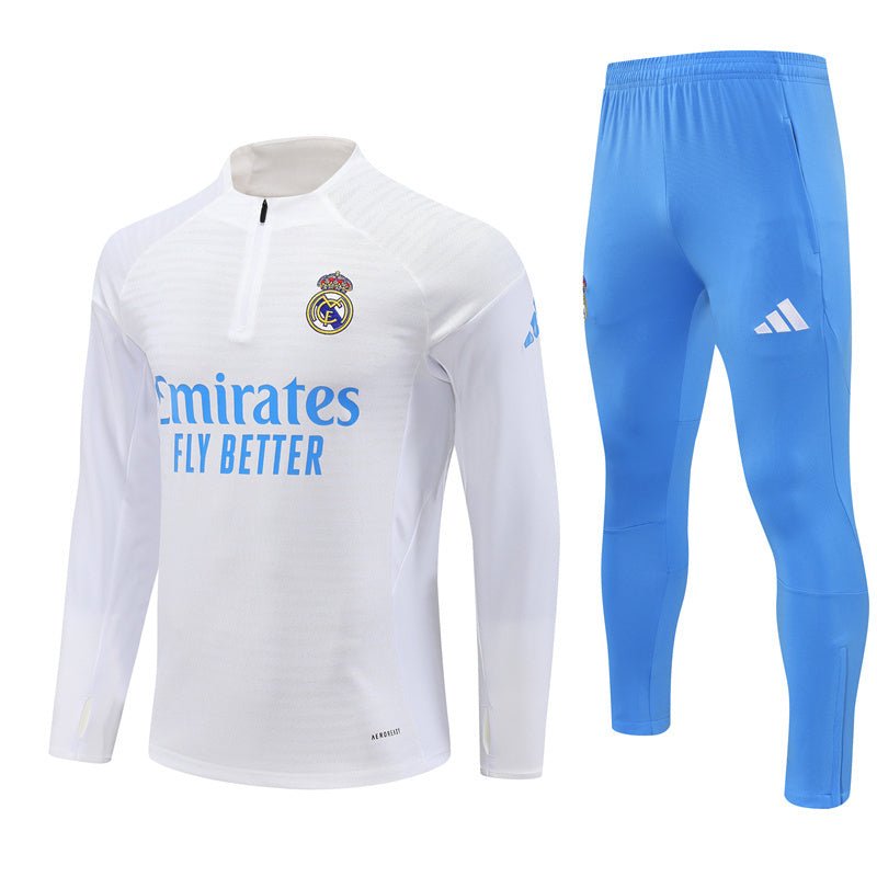 25/26 Real Madrid Training White/Light Blue Kids Size Tracksuit