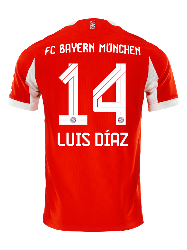 Bayern Munich 2025/26 LUIS DIAZ 14 Home Player Jersey