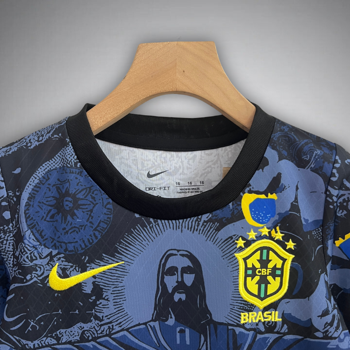 Brazil "Jesus" Premium Blue Kids Size Kit