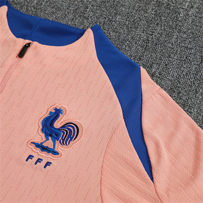 25/26 France Training Pink/Blue Kids Size Tracksuit