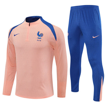 25/26 France Training Pink/Blue Kids Size Tracksuit