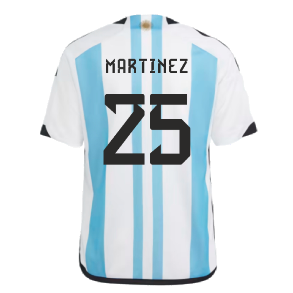 Argentina 2022 World Cup Winners Home Shirt - Kids (MARTINEZ 25)