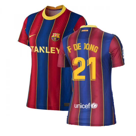 2020-2021 Barcelona Womens Home Shirt (F.DE JONG 21)