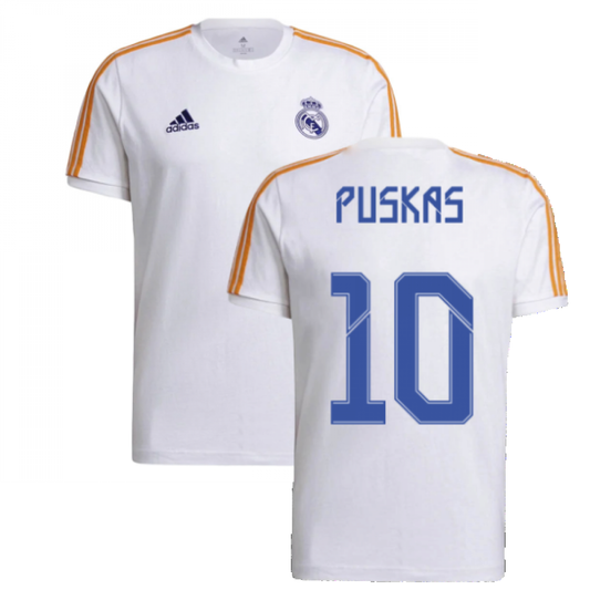 Real Madrid 2021-2022 3S Tee (White) (PUSKAS 10)