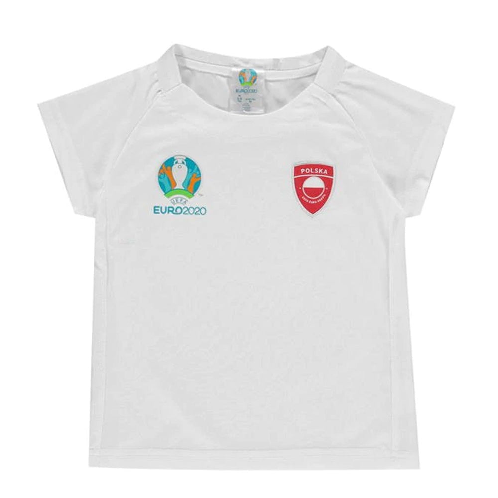 2020 Poland Euros Tee Shirt (White) - Kids