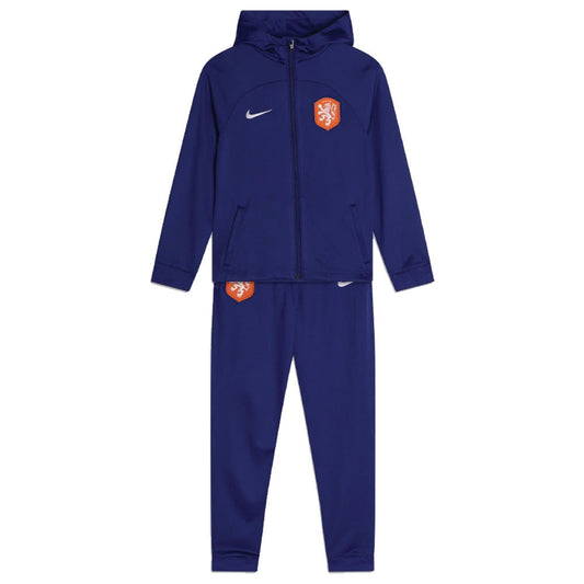 2022-2023 Netherlands Strike Dri-FIT Hooded Tracksuit (Blue)