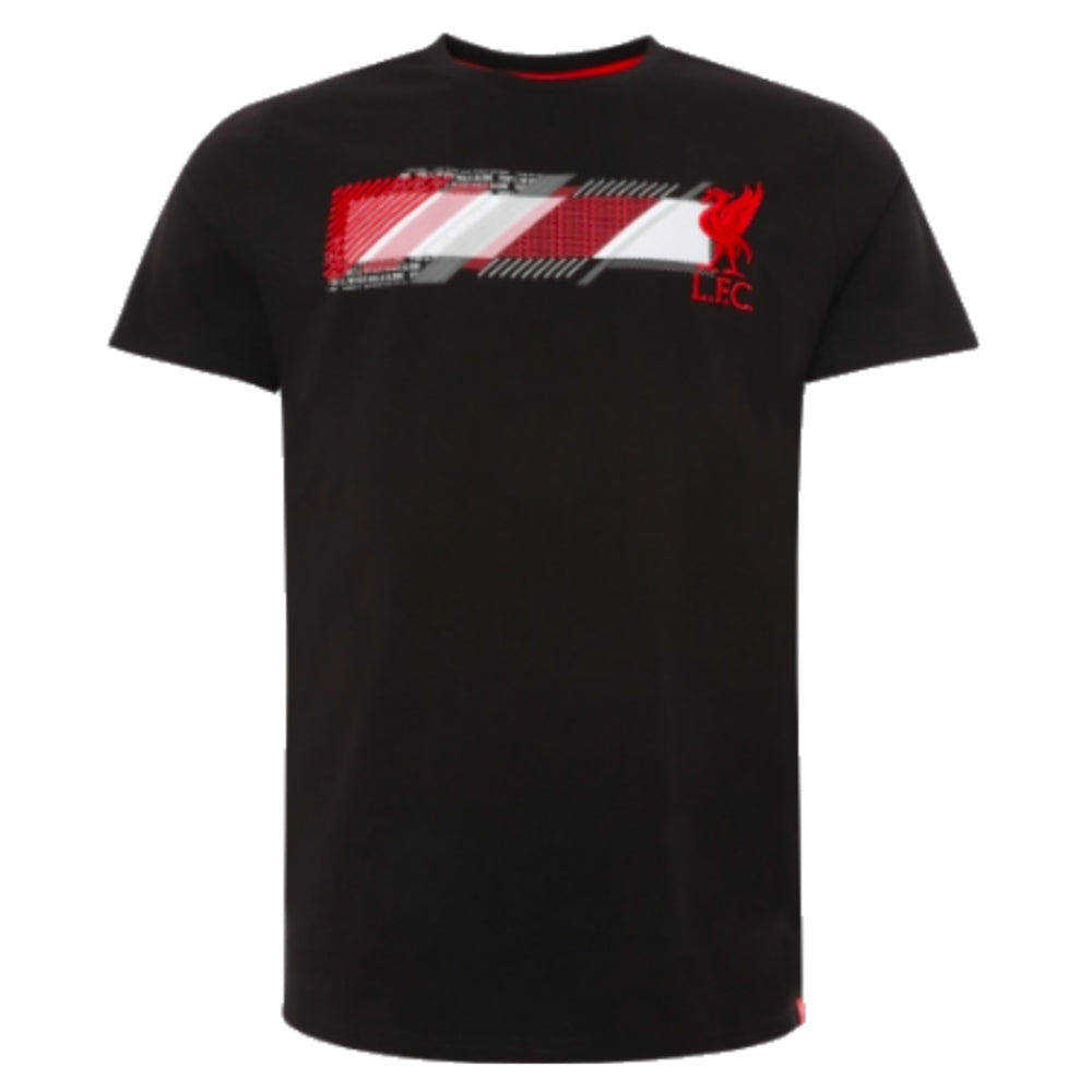Liverpool Black Raised Embroidery Print Tee