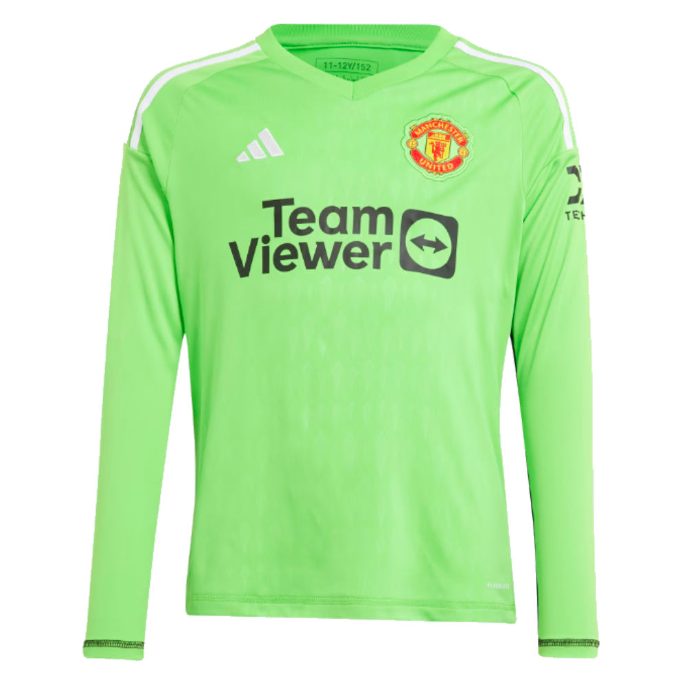 2023-2024 Man Utd Home Goalkeeper Shirt (Solar Green) - Kids (Onana 24)