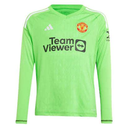 2023-2024 Man Utd Home Goalkeeper Shirt (Solar Green) - Kids (Onana 24)