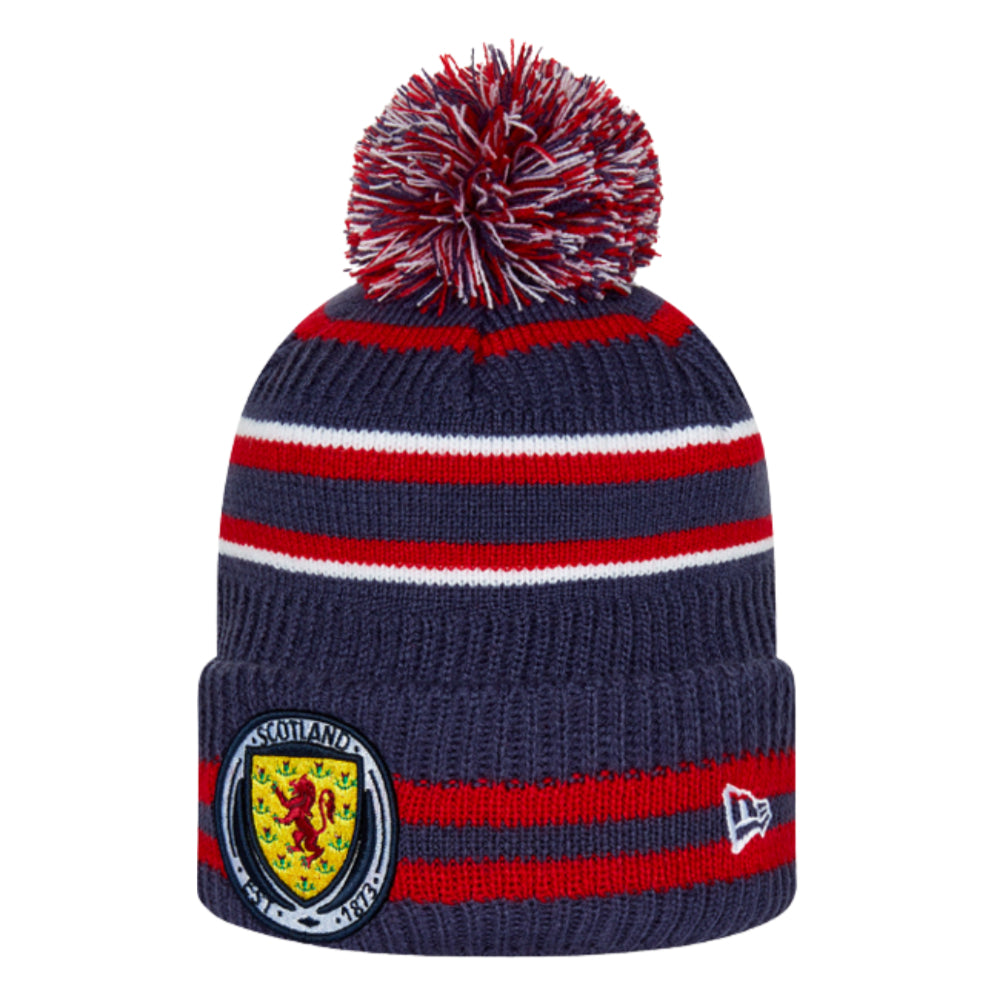 Scotland Stripe Navy Bobble Beanie