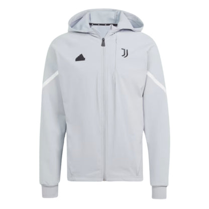 2023-2024 Juventus Gameday Full Zip Hoodie (Halo Silver)