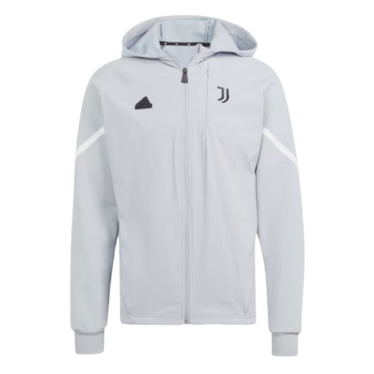 2023-2024 Juventus Gameday Full Zip Hoodie (Halo Silver)