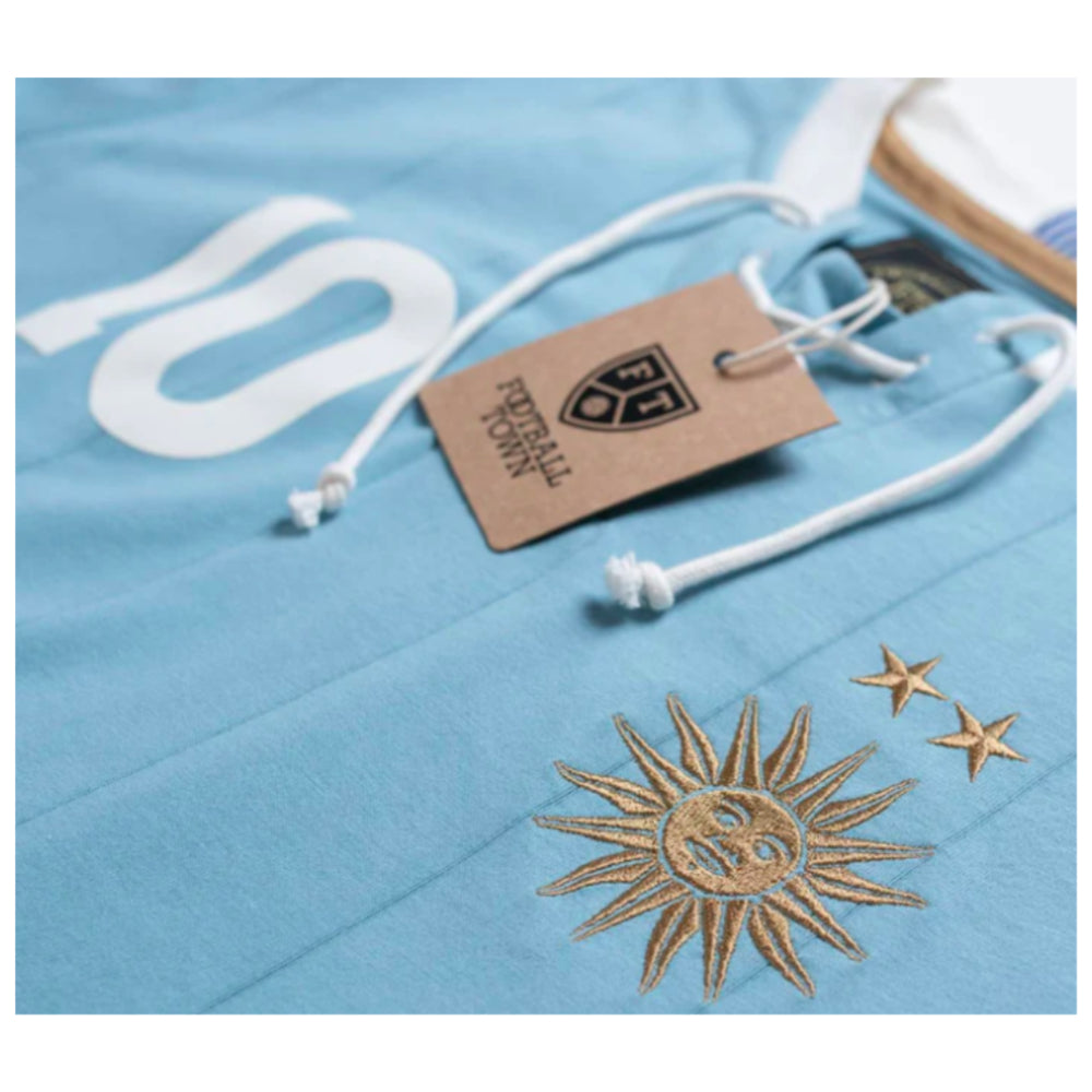 Uruguay Forlan Retro Shirt with Laces La Celeste