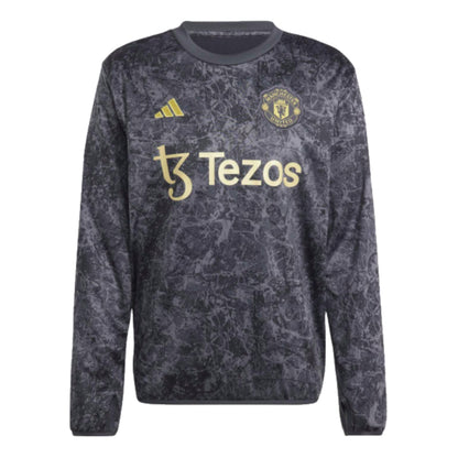 2023-2024 Man Utd Stone Roses Warm Top (Black)