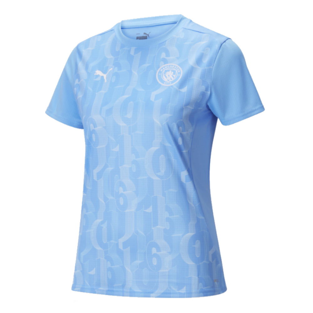 2024-2025 Man City Prematch SS Shirt (Light Blue) - Womens