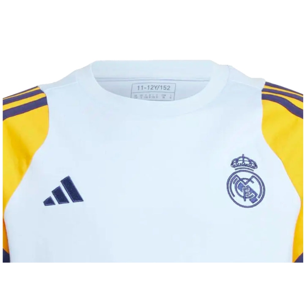 2024-2025 Real Madrid Training Tee (Glow Blue) - Kids
