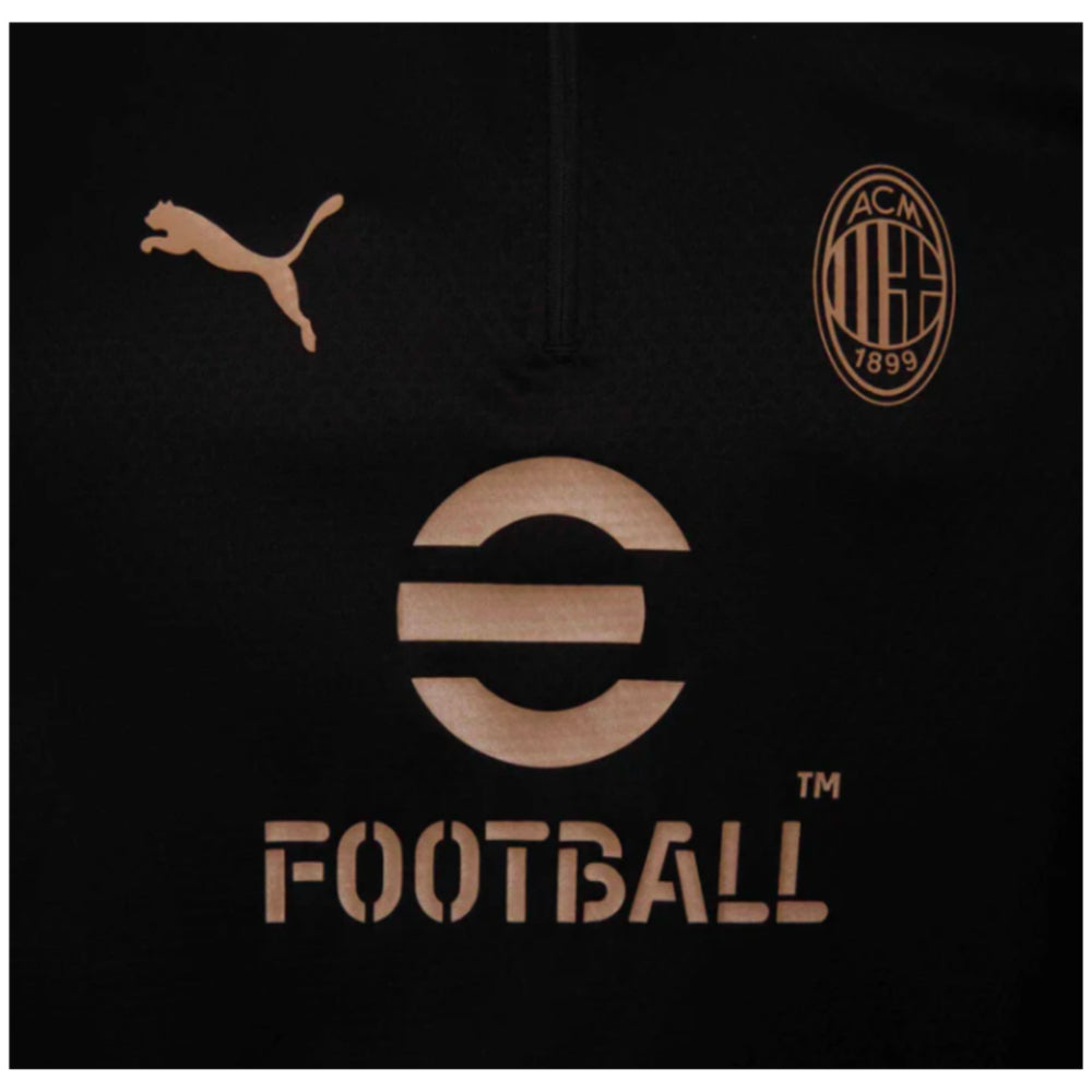 2024-2025 AC Milan Training 1/4 Zip Top (Black)